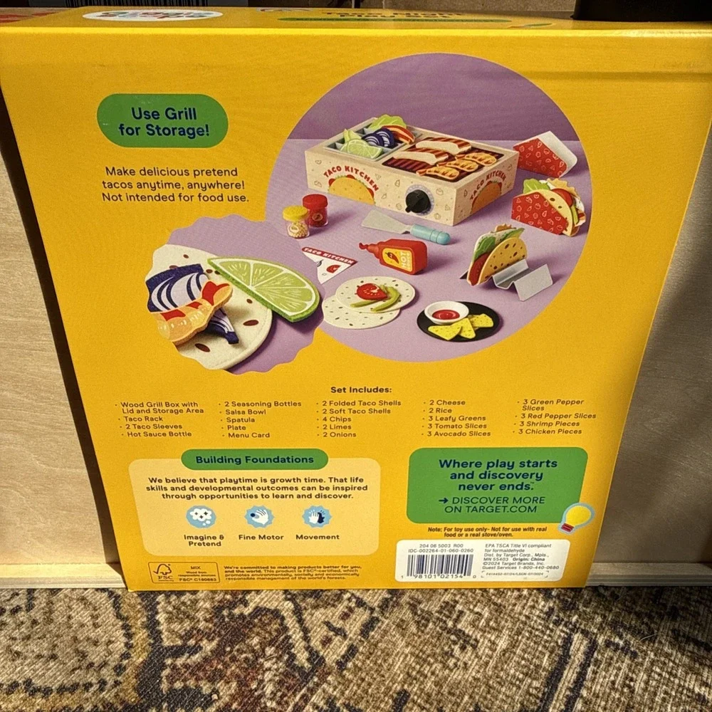 Gigglescape Taco Night Play Set, New, Creative Toy Kitchen, 50 Pieces, Ages 3+